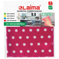 Салфетка для уборки из микрофибры универсальная, 40х40 см, LAIMA, 607582