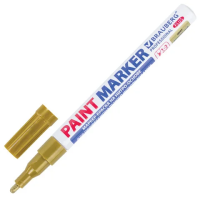 Маркер-краска Brauberg Paint Marker золотой, 2мм, нитро-основа, алюминиевый корпус