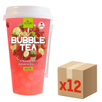 Напиток Aziano Bubble Tea клубника и банан негазированный, 450мл x 12 шт