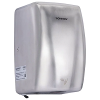 Сушилка для рук ВЫСОКОСКОРОСТНАЯ АНТИВАНДАЛЬНАЯ SONNEN K2020, 1000 Вт, 100 м/с, IPX3, 72 дБ, нержавеющая сталь, 607193