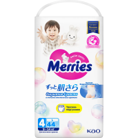 Подгузники-трусики Merries L 4 размер 9-14кг, 44шт