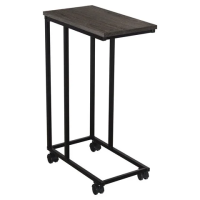 Журнальный столик Brabix LOFT CT-001 450х250х680мм, цвет мореный дуб, на колесах, металлический каркас