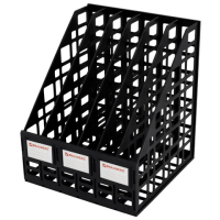 Лоток вертикальный для бумаг BRAUBERG 'ULTRA', 240 мм, 6 отделений, сетчатый, сборный, черный, 238251