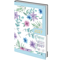 Ежедневник датированный 2027 А5 138x213мм BRAUBERG Vista Evoke, под кожу, твердый, Blue pattern, 117964