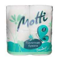 Туалетная бумага Motti 2 слоя, 4 рулона, 17 м, белая