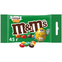 Конфеты M&M's драже с арахисом, солью и молочным шоколадом, 45г
