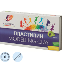 Пластилин Луч Классика 6 цветов, 120г, со стеком