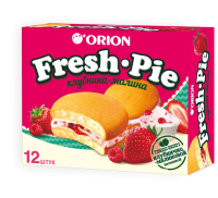 Пирожное Orion Fresh Pie Клубника-малина бисквитное (25г x 12шт), 300г