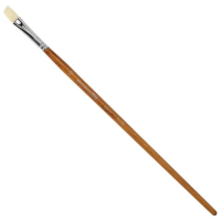 Кисть художественная профессиональная BRAUBERG ART 'CLASSIC', щетина, плоская, № 10, длинная ручка,