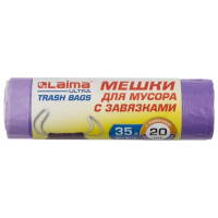 Мешки для мусора Laima Ultra 35л, 13мкм, с завязками, 20 шт