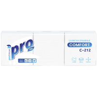Салфетки бумажные Protissue 24х24см, 500шт, 1 слой, белые, С212