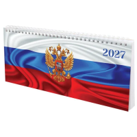 Планинг датированный 2027 285х112 мм, STAFF, гребень, картонная обложка, 64 листа, 'Россия', 117852