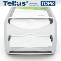 Диспенсер для салфеток Tellus (tork) Interfold N4, 272500, настольный, на 400шт, серый