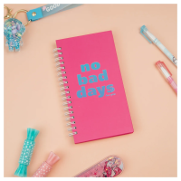 Записная книжка 95*175мм 96л. на гребне MESHU 'No bad days', матовая ламинация, твердая обложка, выборочный УФ-лак