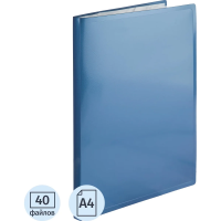 Папка файловая 40 файлов Attache Metallics А4, 800мкм, этикетка, синий
