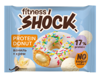 Пирожное протеиновое Fitness Shock Донат с ванилью и кремом, 70г