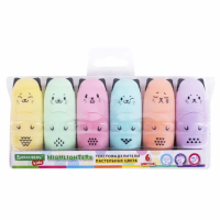 Набор текстовыделителей Brauberg CUTE CATS 6 цветов, линия письма 1-5 мм