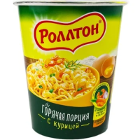 Лапша быстрого приготовления Роллтон Горячая порция с курицей, 70г
