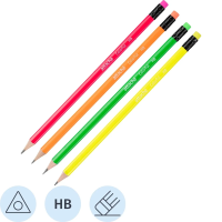 Карандаш чернографитный Attache Colorful! HB, с ластиком