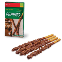 Печенье-соломка LOTTE 'Pepero Almond', в шоколадной глазури с миндалем, в картонной упаковке, 36 г, Корея, 62004MO