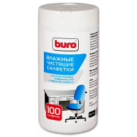 Салфетки чистящие универсальные Buro BU-Tsurl 100 шт/уп, в тубе, 817442