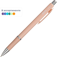 Шариковая ручка автоматическая Attache Flora синяя, 0.35мм, корпус ассорти
