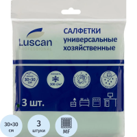 Салфетки хозяйственные Luscan Professional 300г/м2 30х30см 3шт/уп зеленые