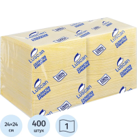 Салфетки бумажные Luscan Profi Pack 24х24см, 400шт, 1 слой, желтые пастельные
