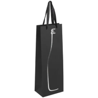 Пакет подарочный для бутылки Золотая Сказка Perfect Shape, 13x8.5x36см, черный