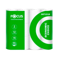 Туалетная бумага Focus Economic, 2 слоя, 12 рулонов, 15м, белая, 5071518