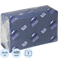 Салфетки бумажные Luscan Profi Pack 24х24см, 400шт, 1 слой, синие