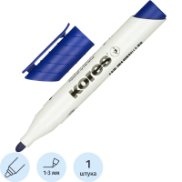 Маркер для досок Kores синий, 2-5мм, круглый наконечник, cap off, 20833
