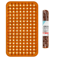 Коврик для ванны противоскользящий 70х40 см, 'Квадраты', прозрачно-коричневый, ПВХ, PRIMILA (ПРИМИЛА), 700367