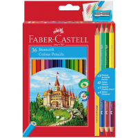 Карандаши цветные Faber-Castell 'Замок', 36цв., шестигр., заточ.+6цв.+ч/г кар.+точилка, картон, европодвес