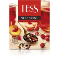 Чай TESS 'Nectarine' черный с персиком и земляникой, 100 пакетиков