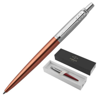 Шариковые ручки класса Люкс Parker Jotter Essential M, оранжевый металлик/серебристый корпус, 1953189