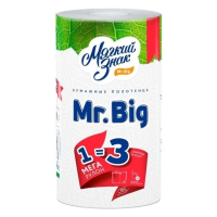 Бумажные полотенца Мягкий Знак Mr.big 2 слоя, 1 рулон, 50м, белые
