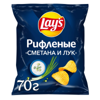 Чипсы Lay's рифленые Сметана и лук, 70г