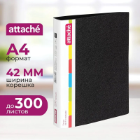 Папка на 4-х кольцах А4 Attache черная, 42мм, d кольца=35мм, F504/07