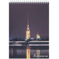 Блокнот Виды СПб ассорти, А5, 60 листов, в клетку, на спирали