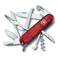 Нож офицерский Victorinox HUNTSMAN 91мм, полупрозр. красный