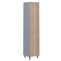 Шкаф-колонка высокий Skyland Offix NEW OHC 45.1, дуб сонома светлый/металлик, 456х450х2147мм, с глухой дверью