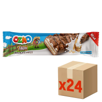 Вафля Ozmo Farm с молочной начинкой покрытые молочным шоколадом с хрустящим зерном, 24г х 24 шт