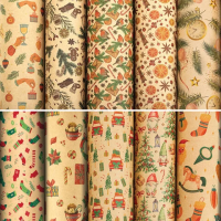 Бумага упаковочная подарочная новогодняя 'Christmas Kraft', 70х100 см, 10 дизайнов ассорти, ЗОЛОТАЯ СКАЗКА, 592053