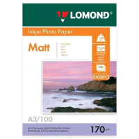 Фотобумага для струйных принтеров Lomond А3, 100 листов, 170 г/м2, матовая, двусторонняя, 102012