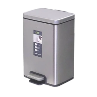 Мусорное ведро с педалью Eko 12л, металлик, EK9361 MMT-12L