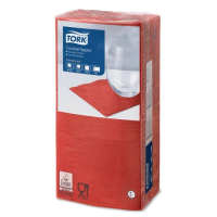Салфетки бумажные Tellus (tork) Advanced 24х24см, 200шт, 2 слоя, красные, 477826