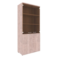 Шкаф высокий Skyland Xten XHC 85.2, дуб сонома, 856х432х1955мм, комбинированный, с топом