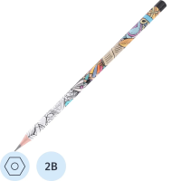 Карандаш чернографитный Deli Arti Graff 2B, шестигранный