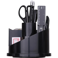 Набор настольный Deli E38251A 17 предметов черный вращающийся
